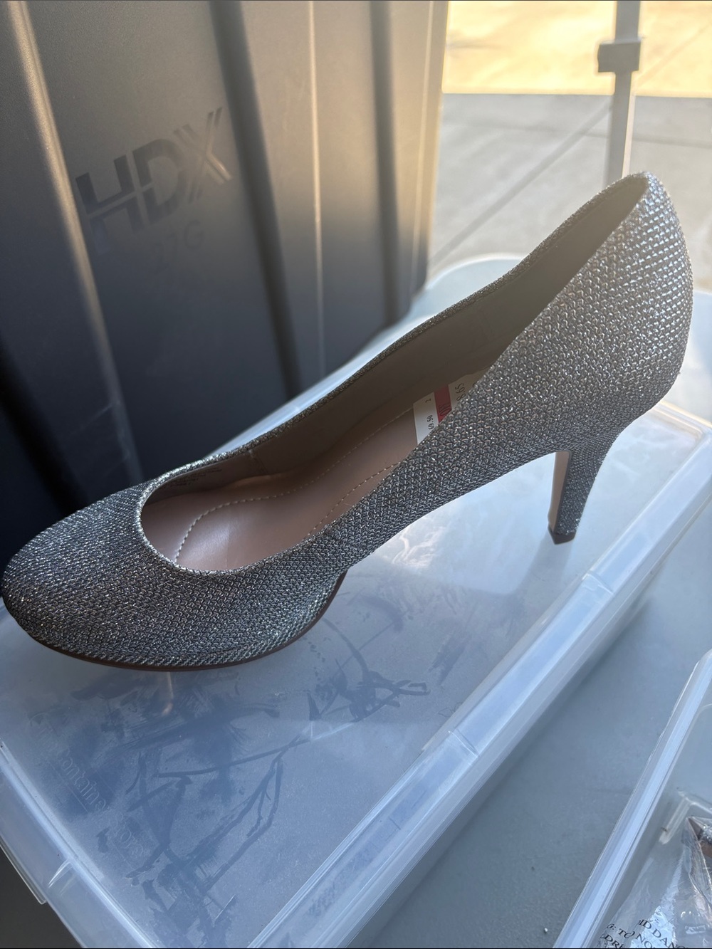 Style & Co. Silver Glitter Mid-Heel Pump